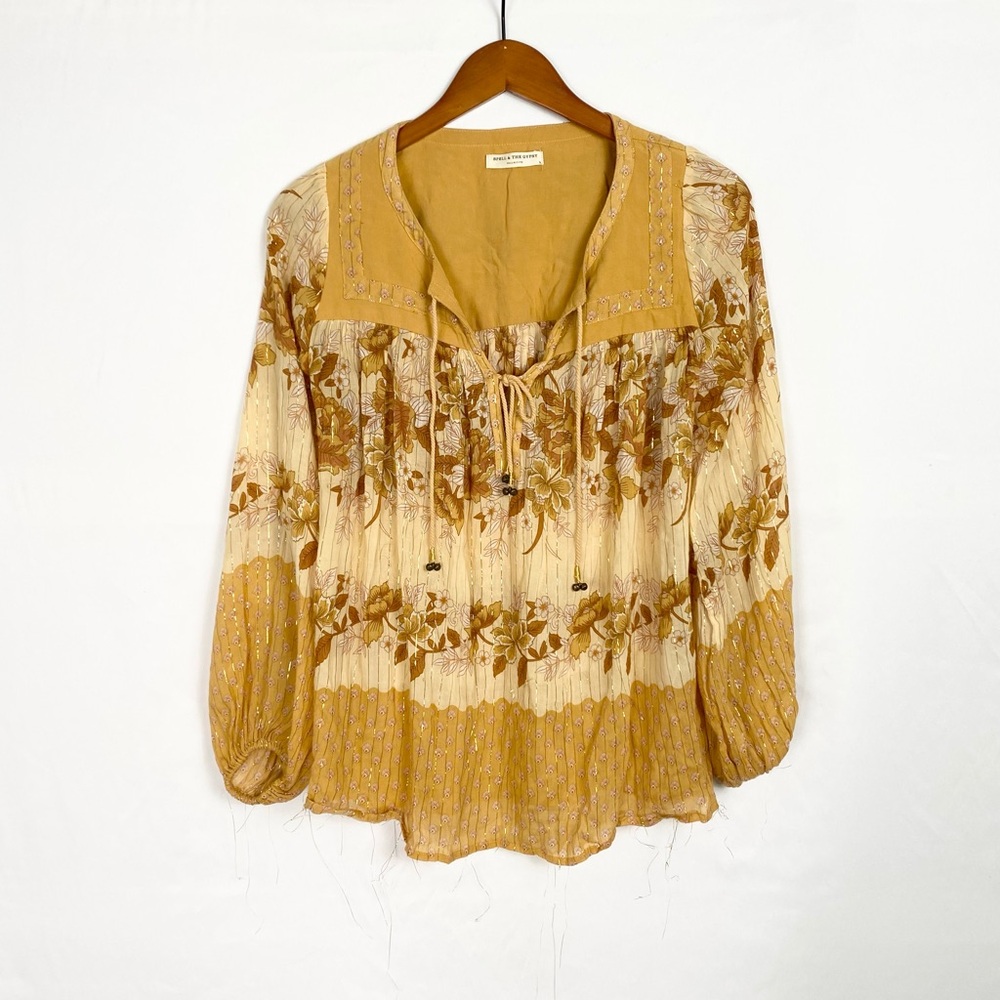 Spell & The Gypsy Collective Coco Lei Blouse Caramel Size Small Relaxed‎ Fit